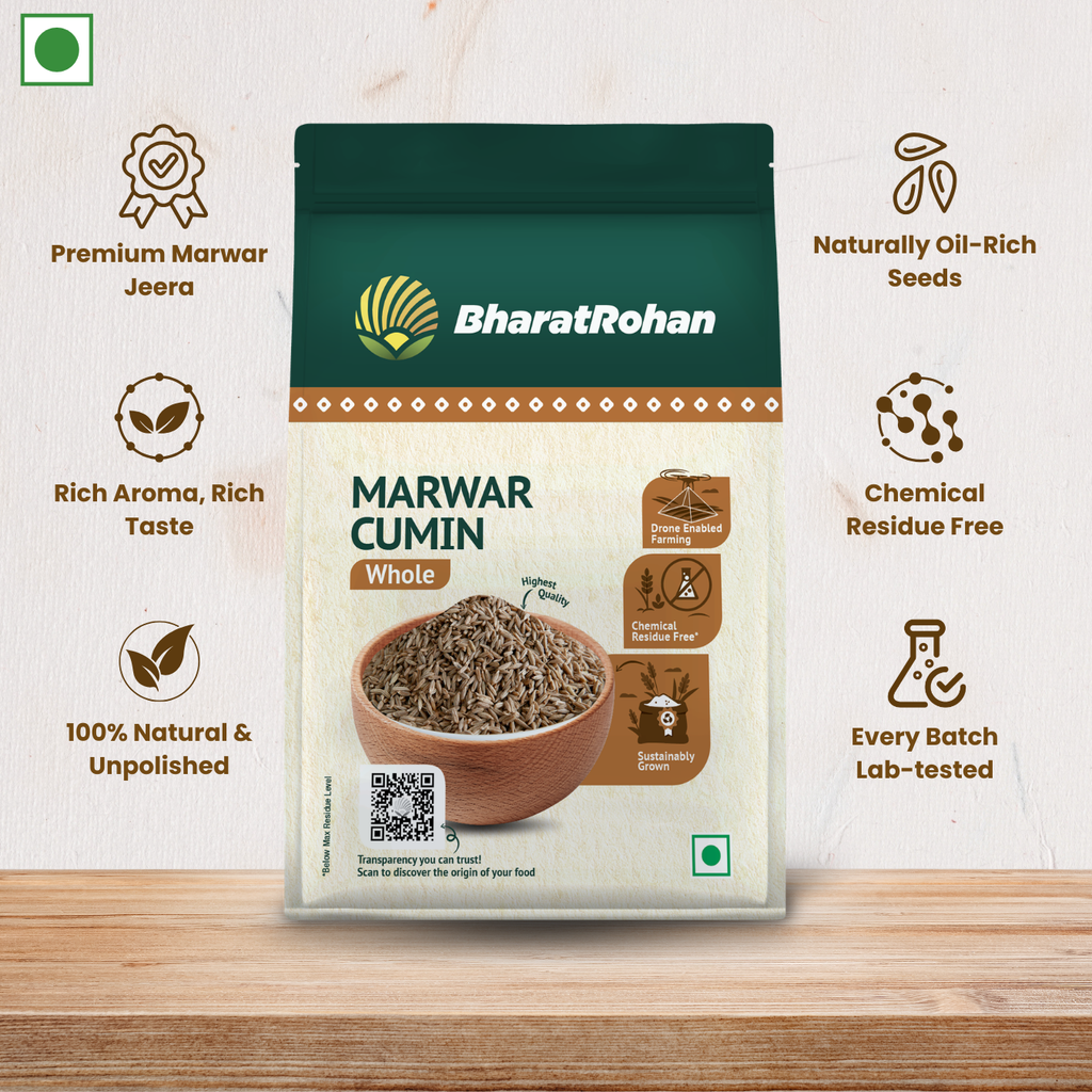 BharatRohan Marwar Cumin Seeds (Sabut Jeera) - Premium Quality - 200g